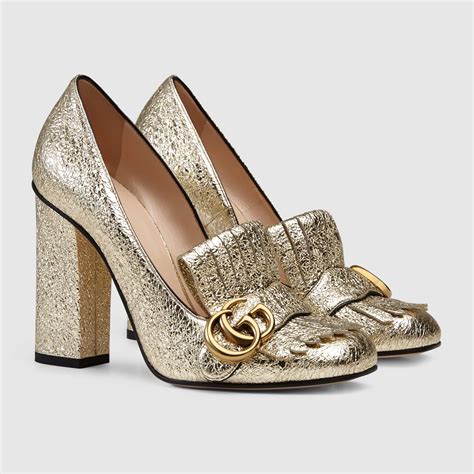 gucci gold shoes women pump|Gucci high heels beige.